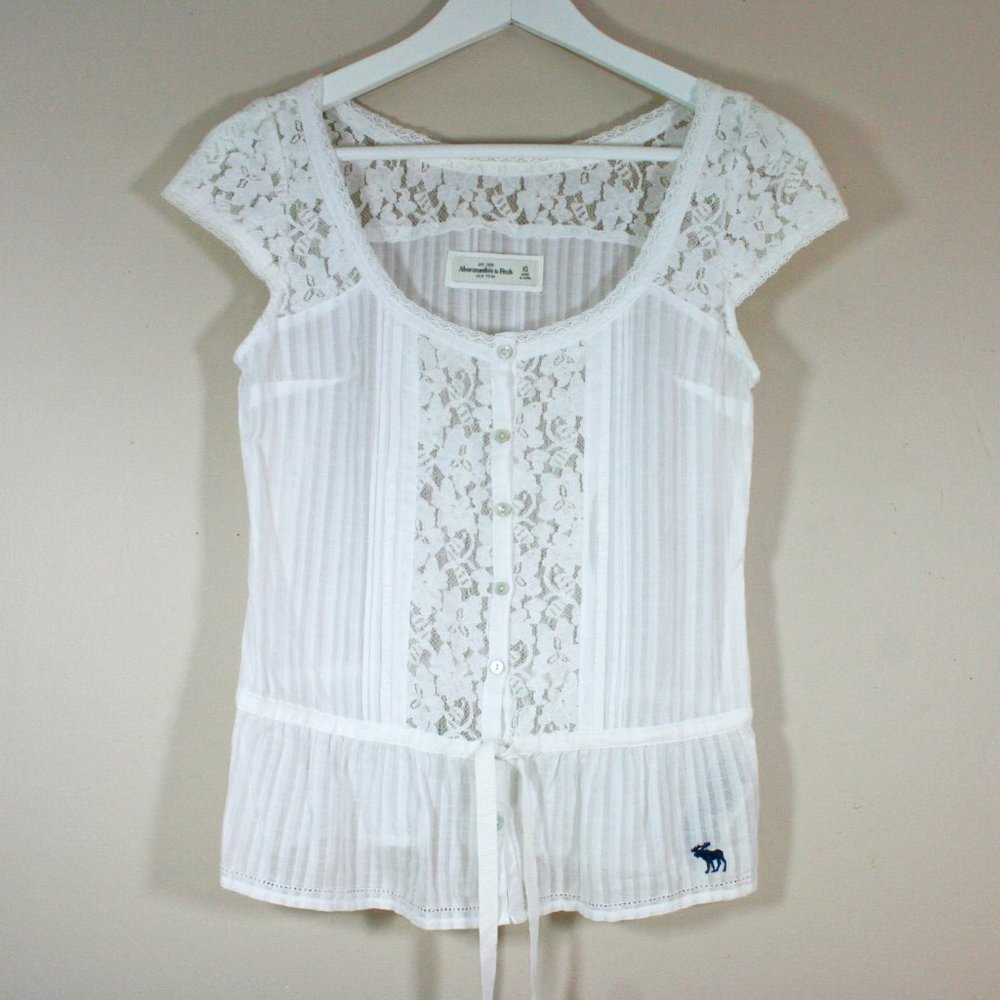 Abercrombie & Fitch Cotton Lace Boho Top NWOT